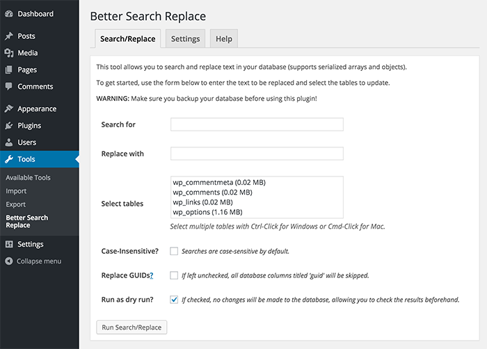 Better Search Replace